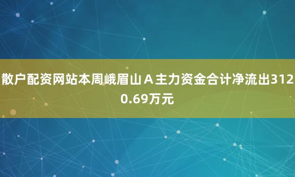 散户配资网站本周峨眉山A主力资金合计净流出3120.69万元
